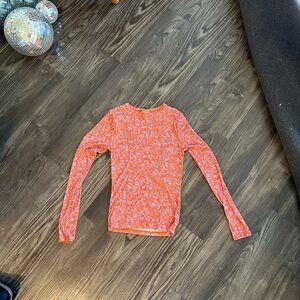 Topshop Orange and Pink Patterned Top